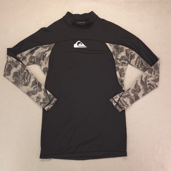 Quiksilver Crew Neck Long Sleeve Graphic T Shirt Mens Size Extra Large XL Black - Picture 2 of 9
